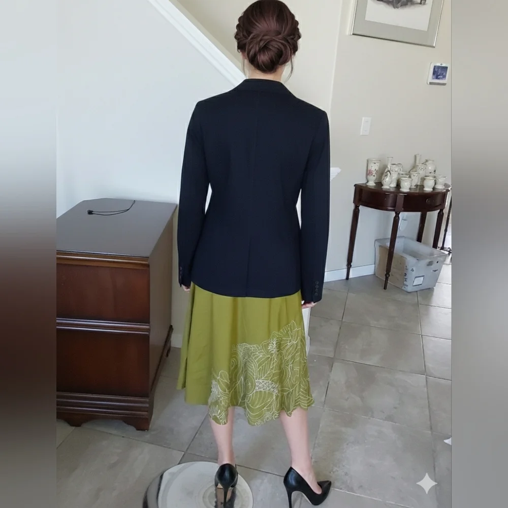 Olive Green Floral Women's Skirt‎